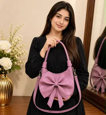 Classic Maroon Leather Shoulder Bag for Women